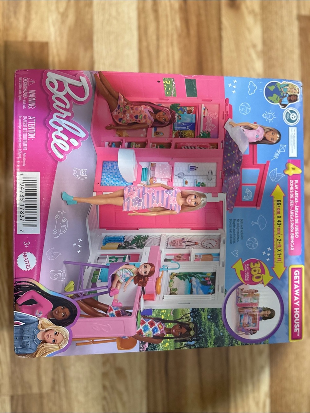 Barbie Pink Getaway House Playset with Blue & White Accents